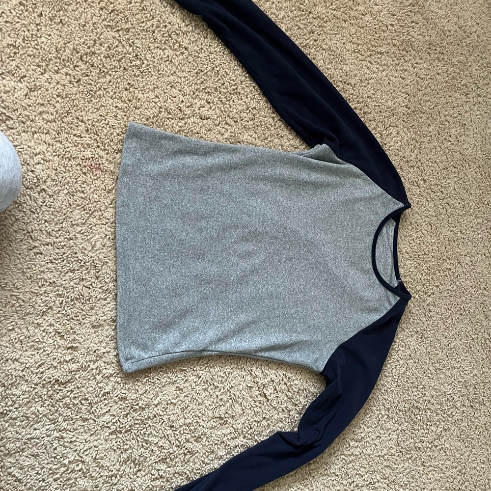 Gray and Black Long Sleeve Shirt